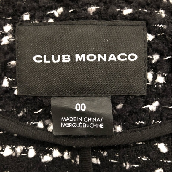 club Monaco black and white blazer jacket. Size 00. - Picture 7 of 7
